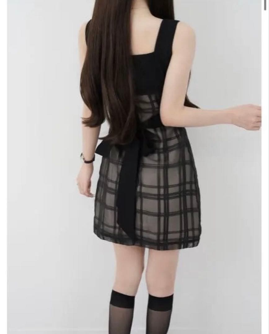 ワンピース Lumignon Bijou grid ribbon dress M