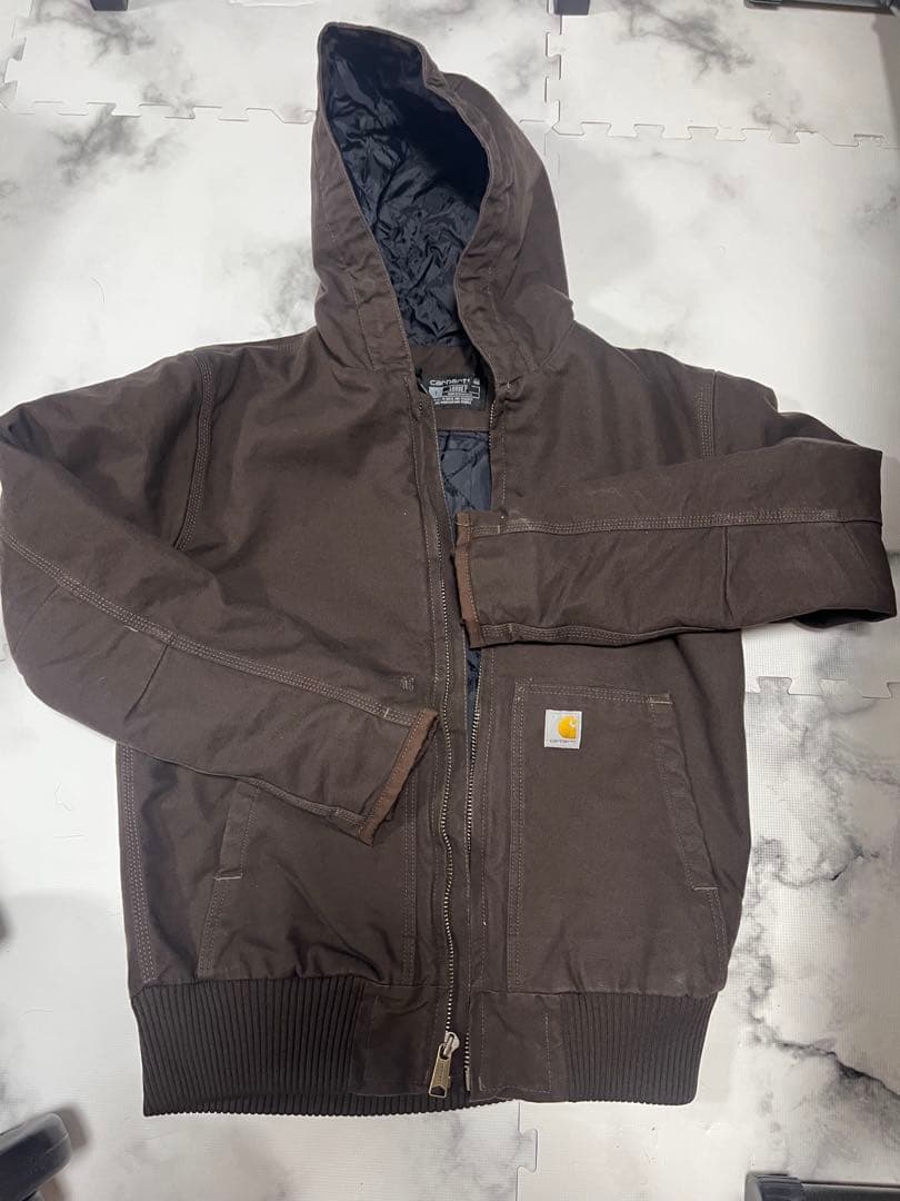 【美品】Carhartt ブラウン ダックジャケット フード付きジャケット S