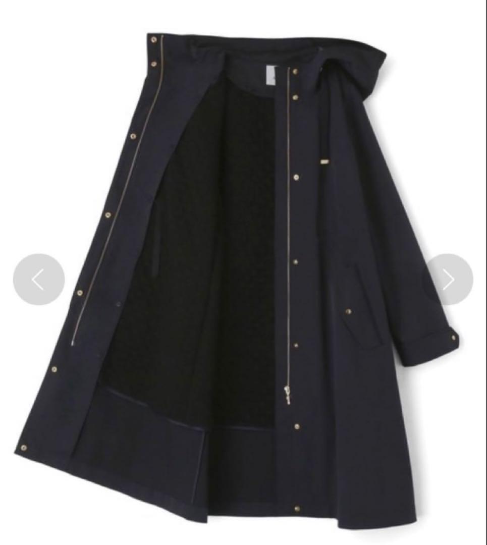 アナイANAYI ブライトツイルライナー付モッズコート　紺ネイビー