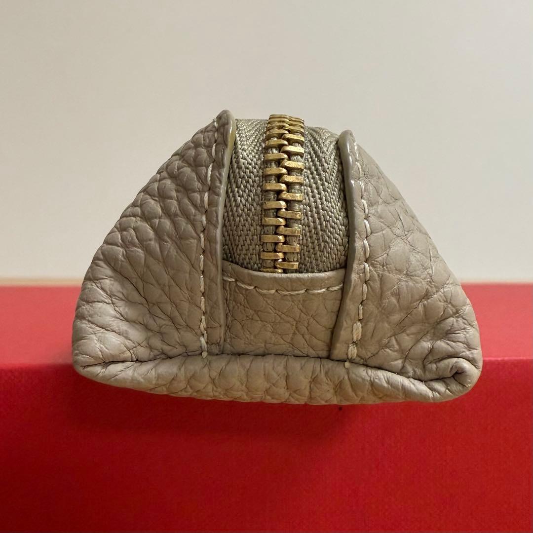 美品❤︎BONAVENTURA ペンケース シュリンクレザー グレージュ