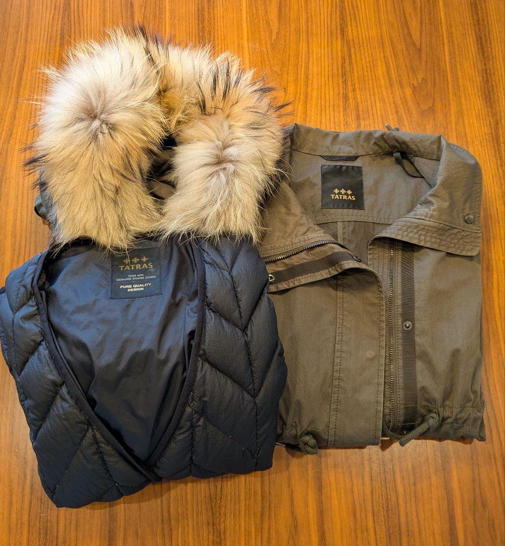 【TATRAS】カーキ モッズコート（ダウンライナー付き）