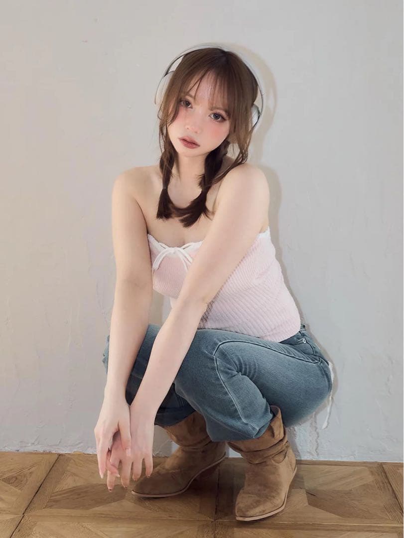 andmary ♡ Tiana knit bare tops baby