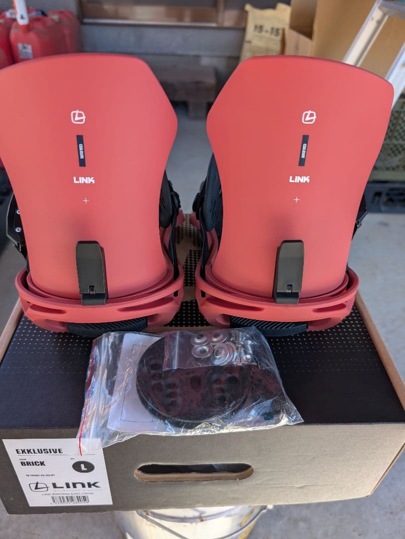 24-25 LINK EXCLUSIVE スノーボードビンディング L レッド