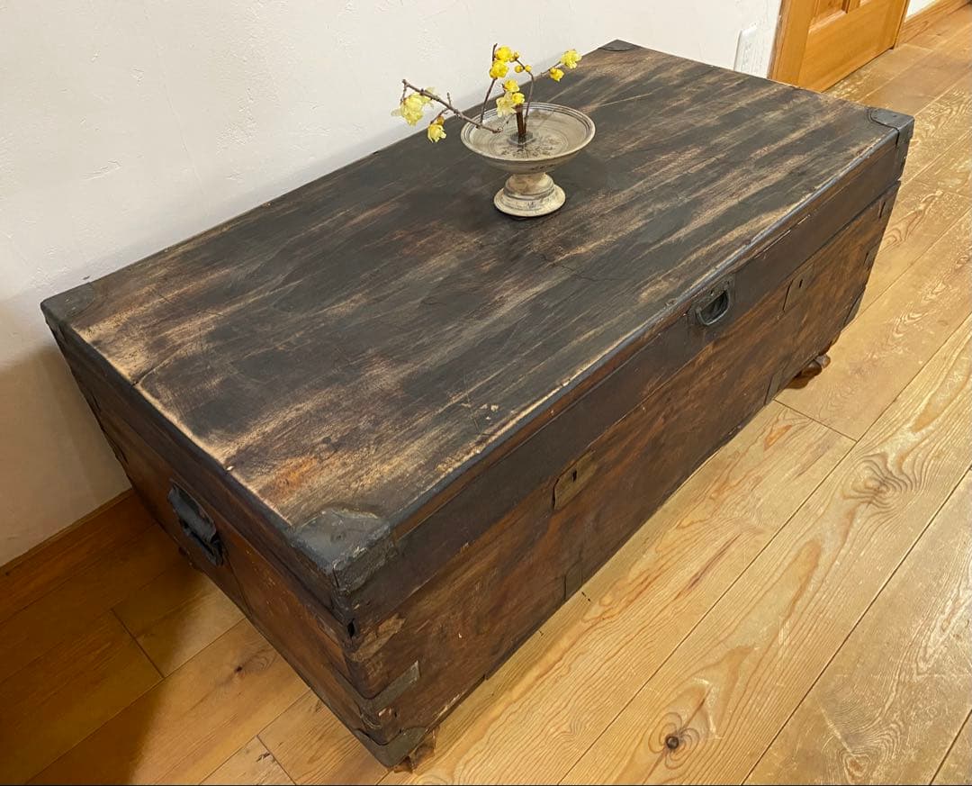 レトロ　アンティーク　木製の大きな箱