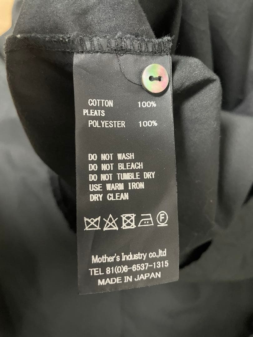 mizuiro ind プリーツカラーシャツ ブラック