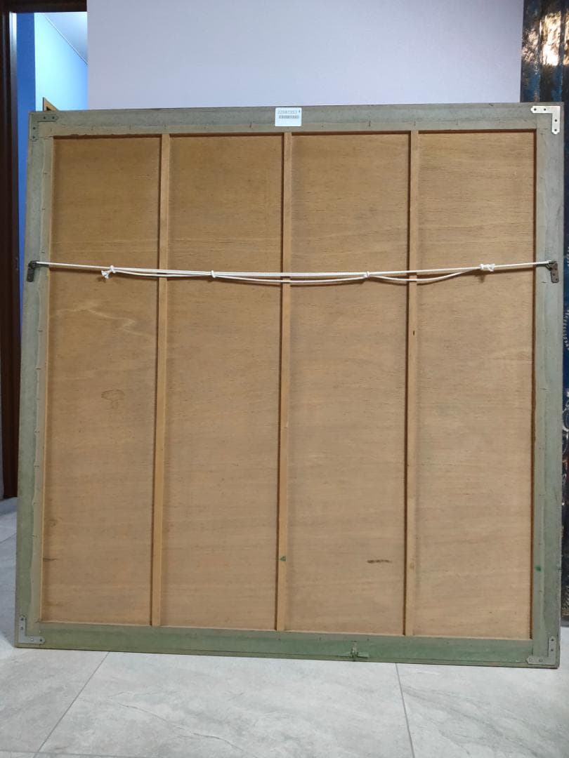 送料込【真作】　丁紹光　ティン・シャオカン　「春の雨」　シルクS　直筆サイン