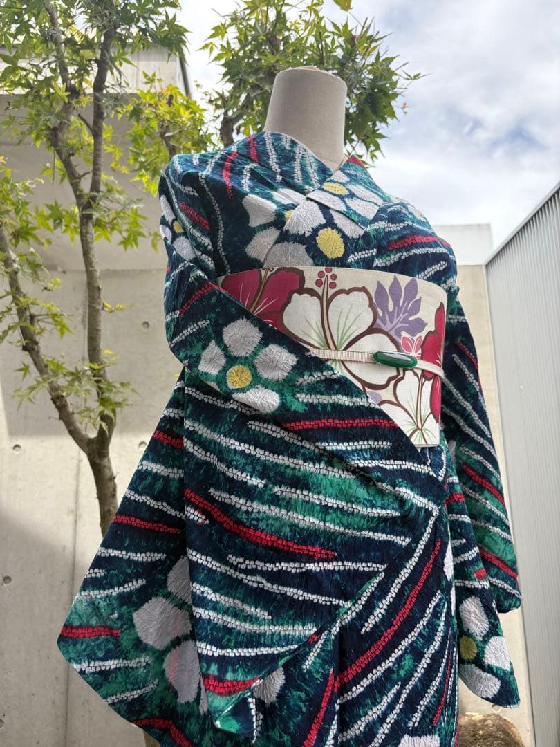 有松絞り浴衣　ヨーキー様