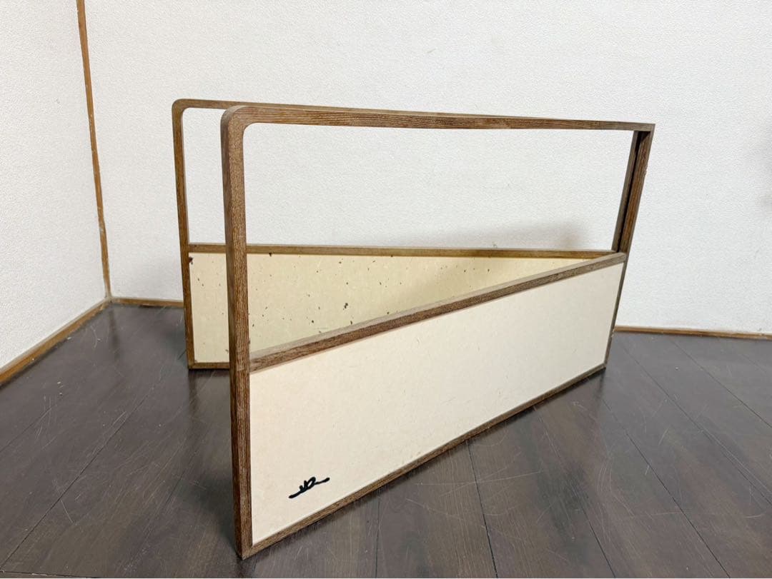 茶道具 桑縁 風炉先屏風 花押有 作者不明 両面使い 上透かし