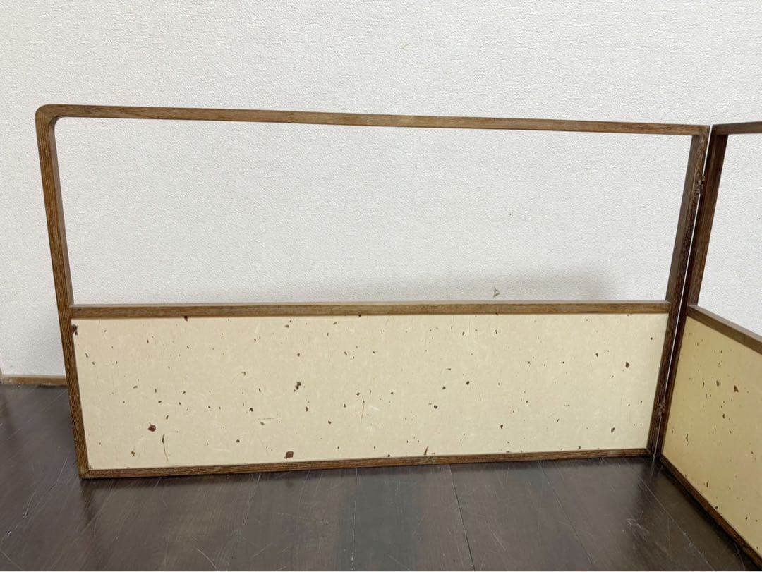 茶道具 桑縁 風炉先屏風 花押有 作者不明 両面使い 上透かし