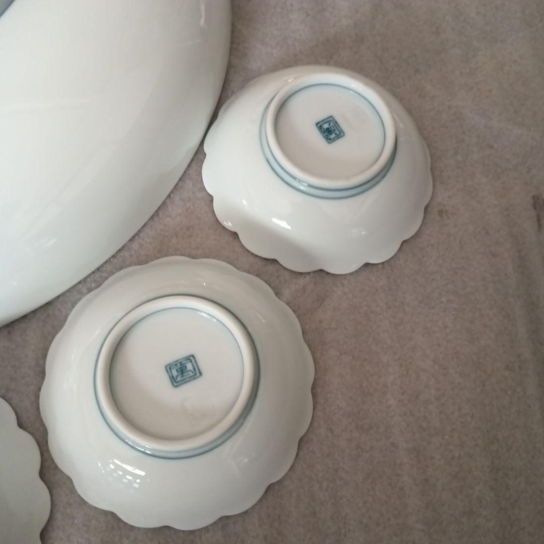 伊万里 鍋島焼 畑萬陶苑 楼閣山水図 大皿 31cm 小皿 セット 山水 風景