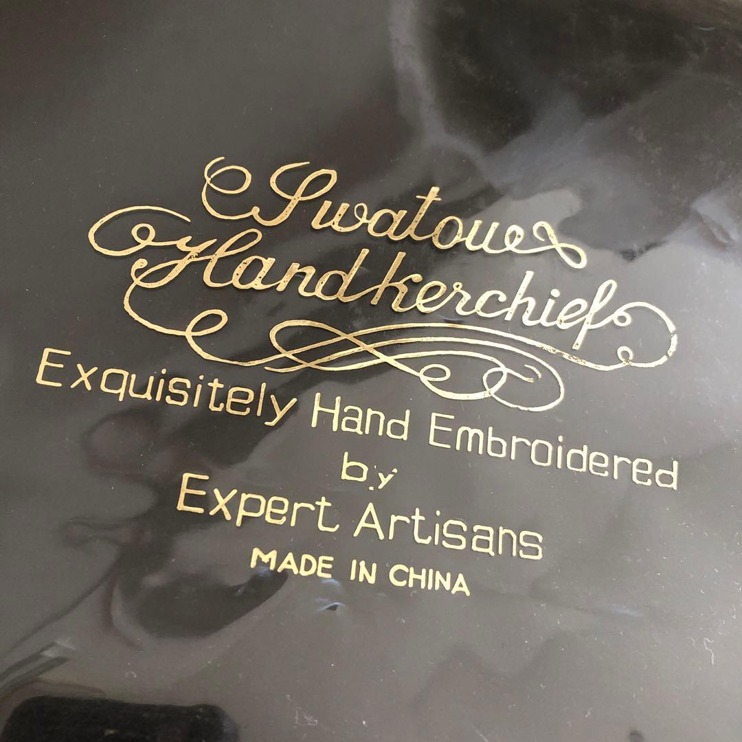 未使用　SWATOW ハンカチ　汕頭　手刺繍　スワトウ　花柄　パッケージなし発送