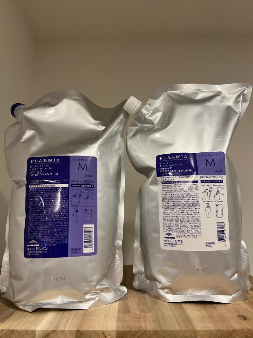 ミルボン プラーミア ヘアセラムシャンプーM＆トリートメントMセット2500mト
