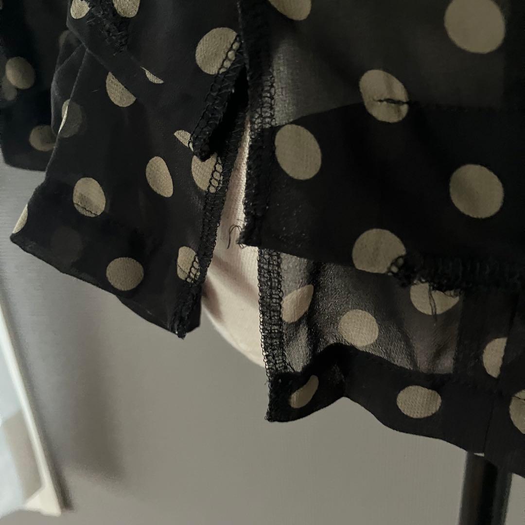 美品 コムデギャルソン シースルー 丸襟 ブラウス 立体リボン AD2013