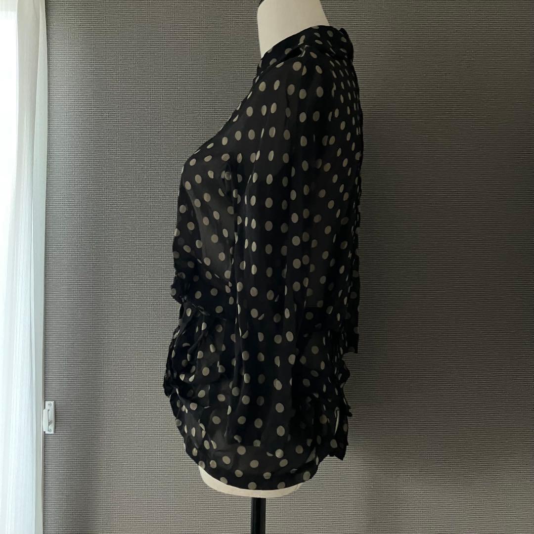 美品 コムデギャルソン シースルー 丸襟 ブラウス 立体リボン AD2013