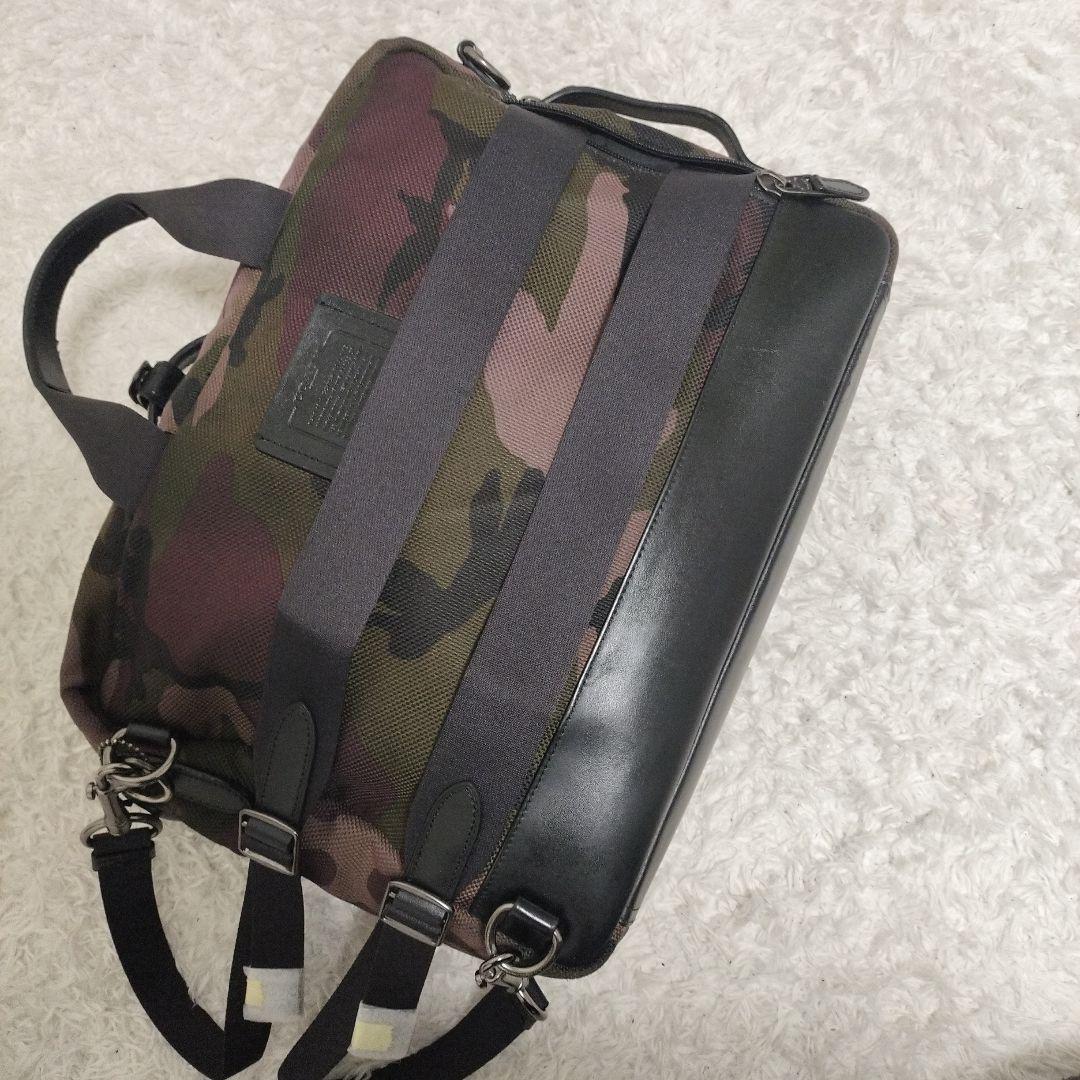 COACH ビジネスバッグ 3way 迷彩 キャンバス レザー 美品