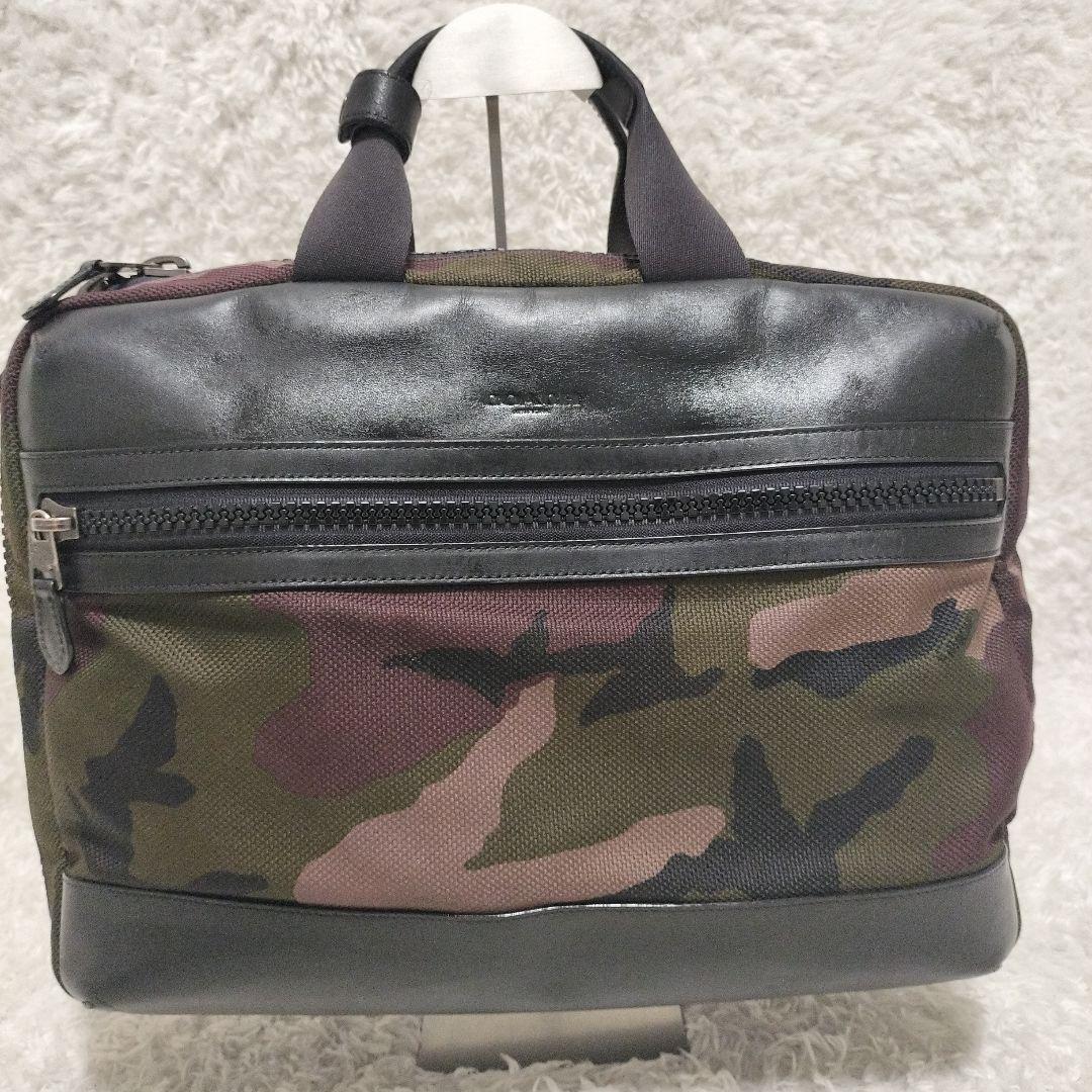 COACH ビジネスバッグ 3way 迷彩 キャンバス レザー 美品