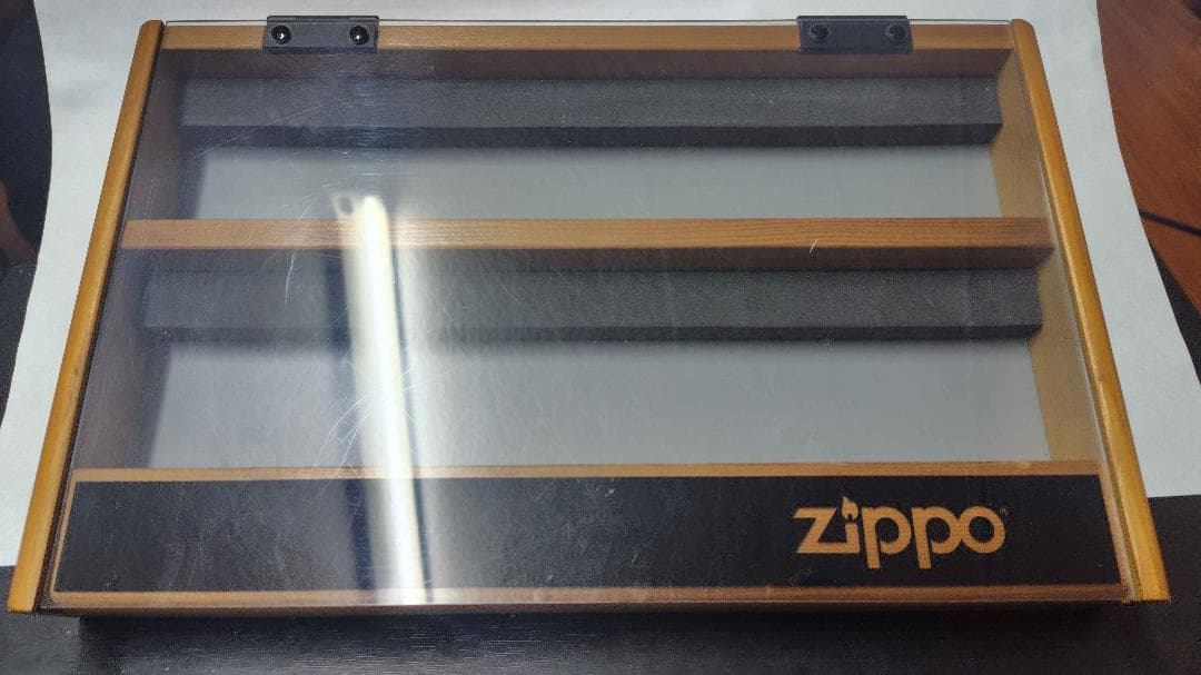 【純正廃盤】ZIPPO木製ディスプレイケースクリア版2段 25年前購入