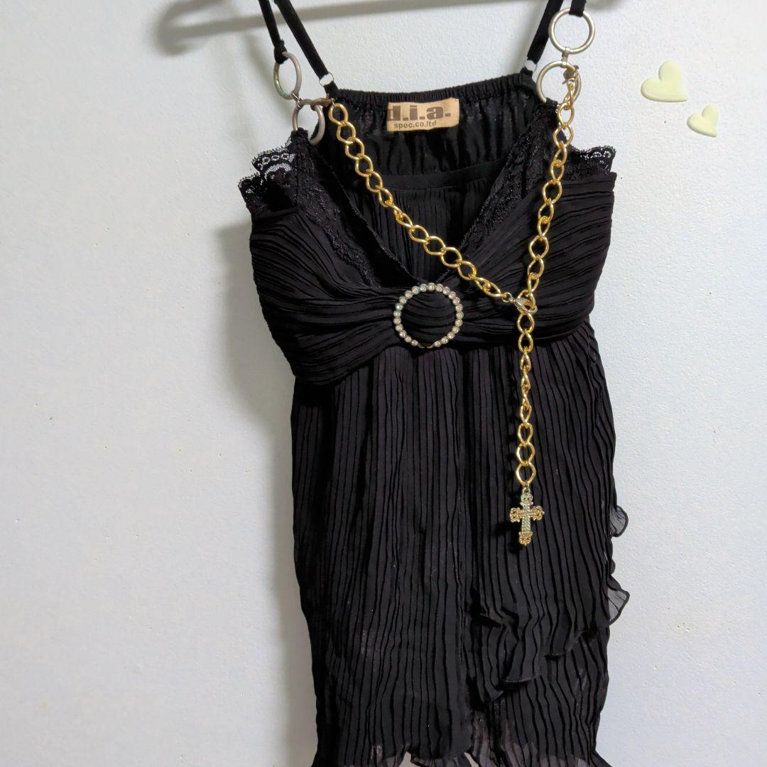 d.i.a★ギャル★希少★SPEC プリーツ黒キャミソール