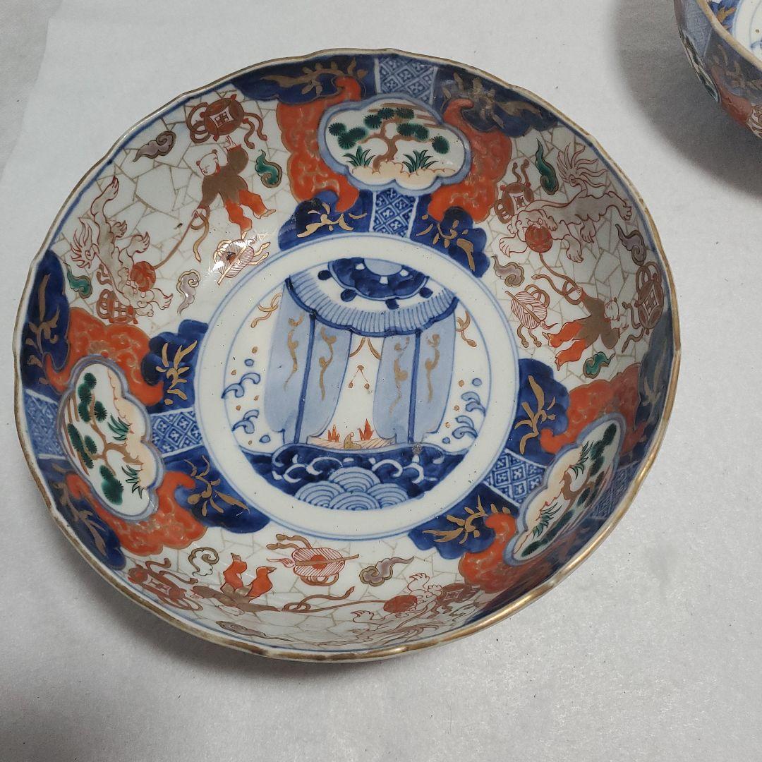 伊万里色絵鉢 大中小3客