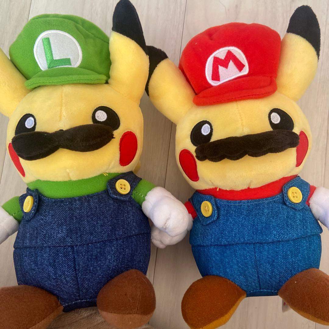 【本日限定】マリオ ルイージ ピカチュウ ぬいぐるみ ポケモンセンター セット