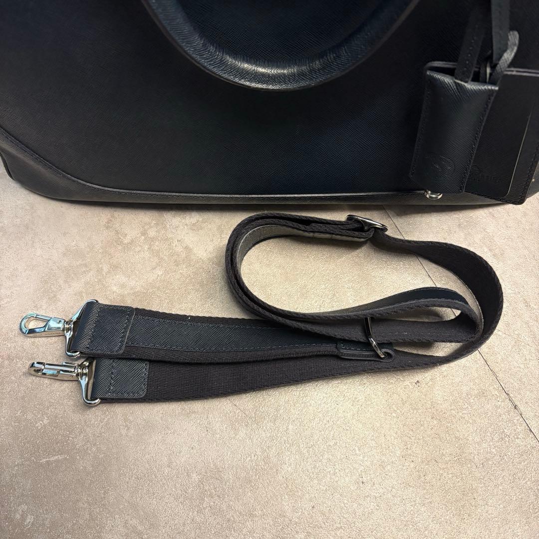 ペッレモルビダ　ビジネスバッグ　ネイビー　ショルダーストラップ付