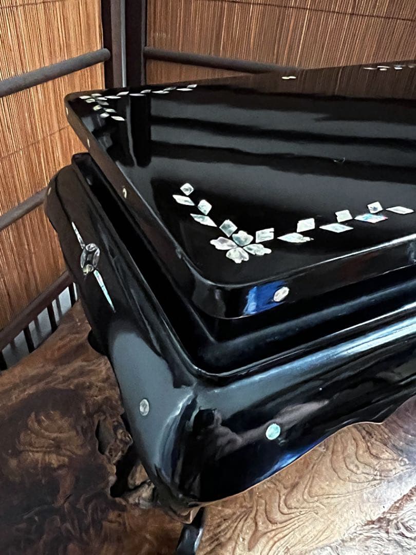 時代 木製 螺鈿 青貝 象嵌 香台 花台 盆栽台