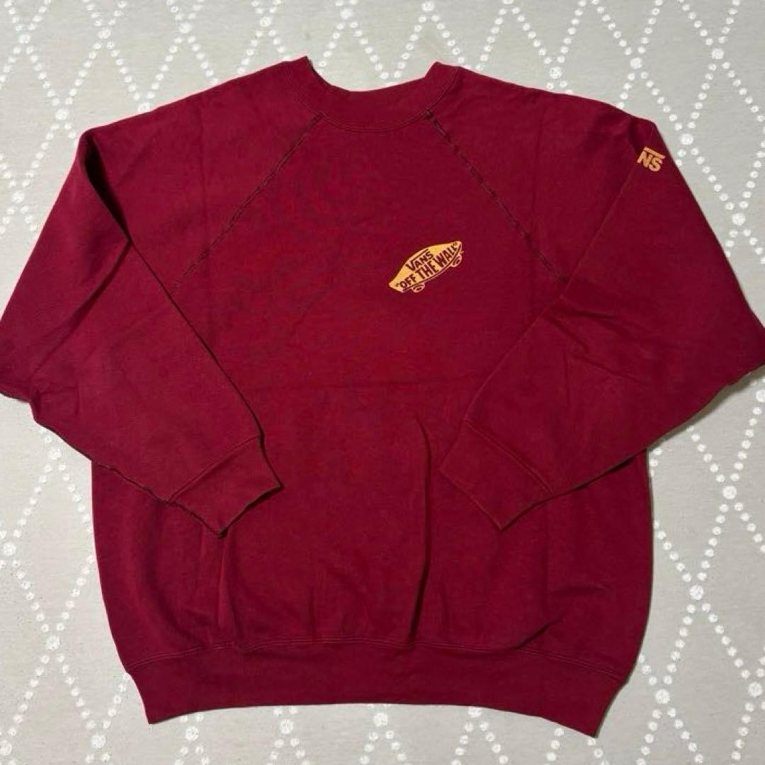 レア 80s VANS スウェット USA製 DISCUS バーガンディ L