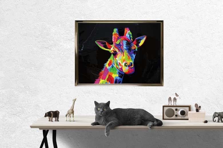 クリスタルアート キリン ピクチャー アートフレーム POP