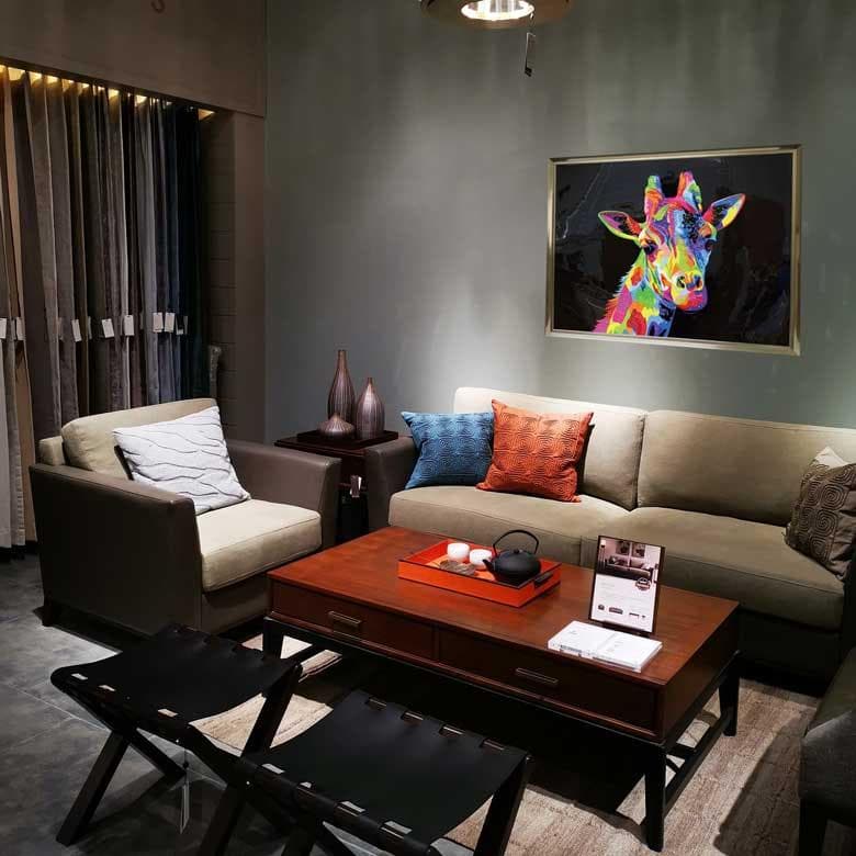 クリスタルアート キリン ピクチャー アートフレーム POP