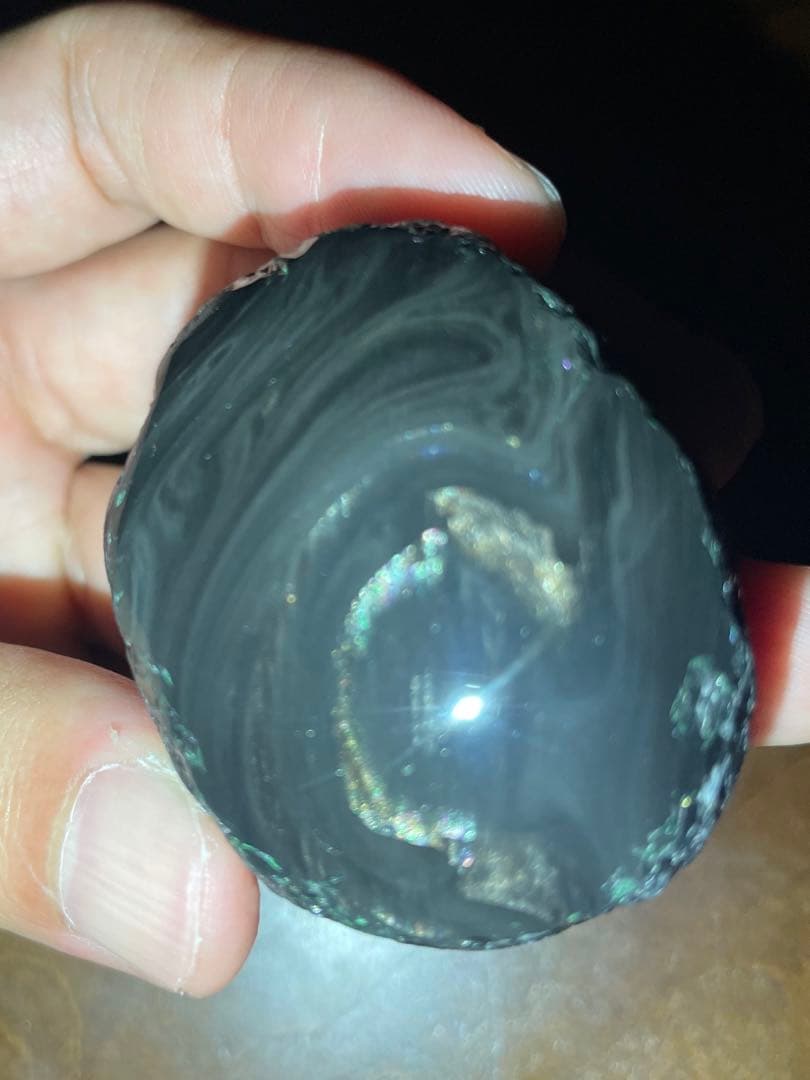 研磨品　十勝石玲瓏　金虹　スペシャルゴールデンレインボーオブシディアン