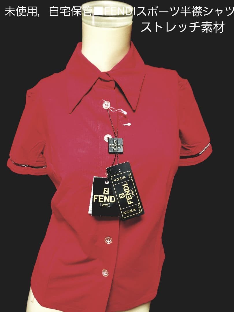 新品タグ付き■FENDI スポーツ半袖シャツ レッド