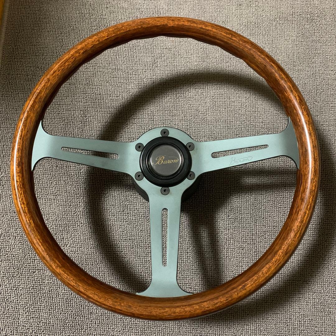 当時物　Baron バロン　ウッド　ステアリング　34π
