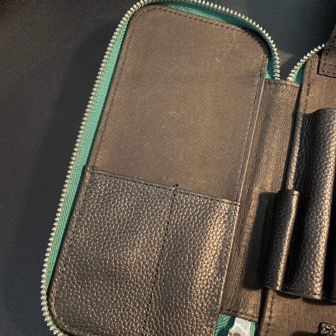 Luddite ラウンドジップ エッセンシャルMAYA ティール&定規と芯ケース