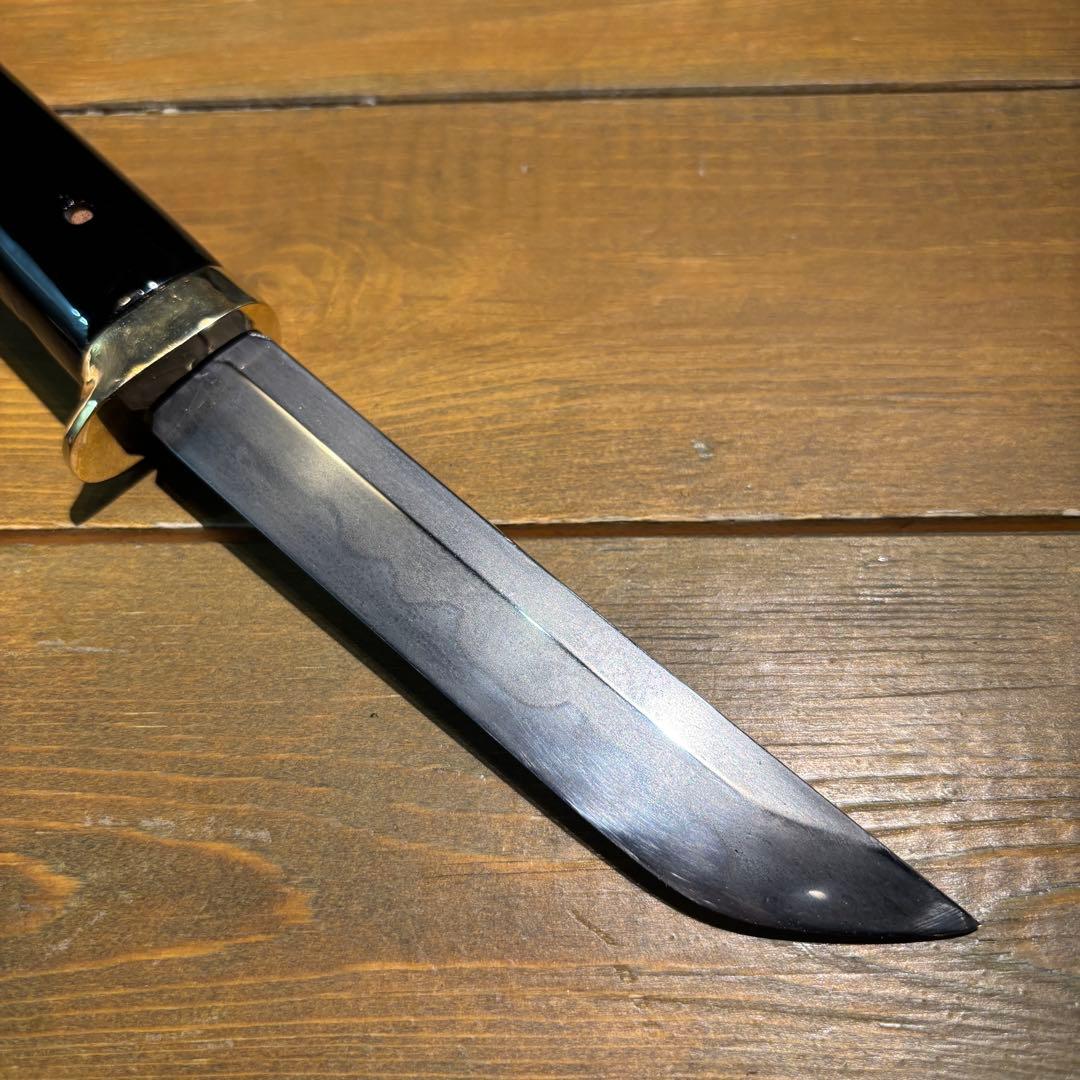 日本刀残欠クラフトナイフNo.63 最上大業物 長曽祢虎徹興里 黒鞘