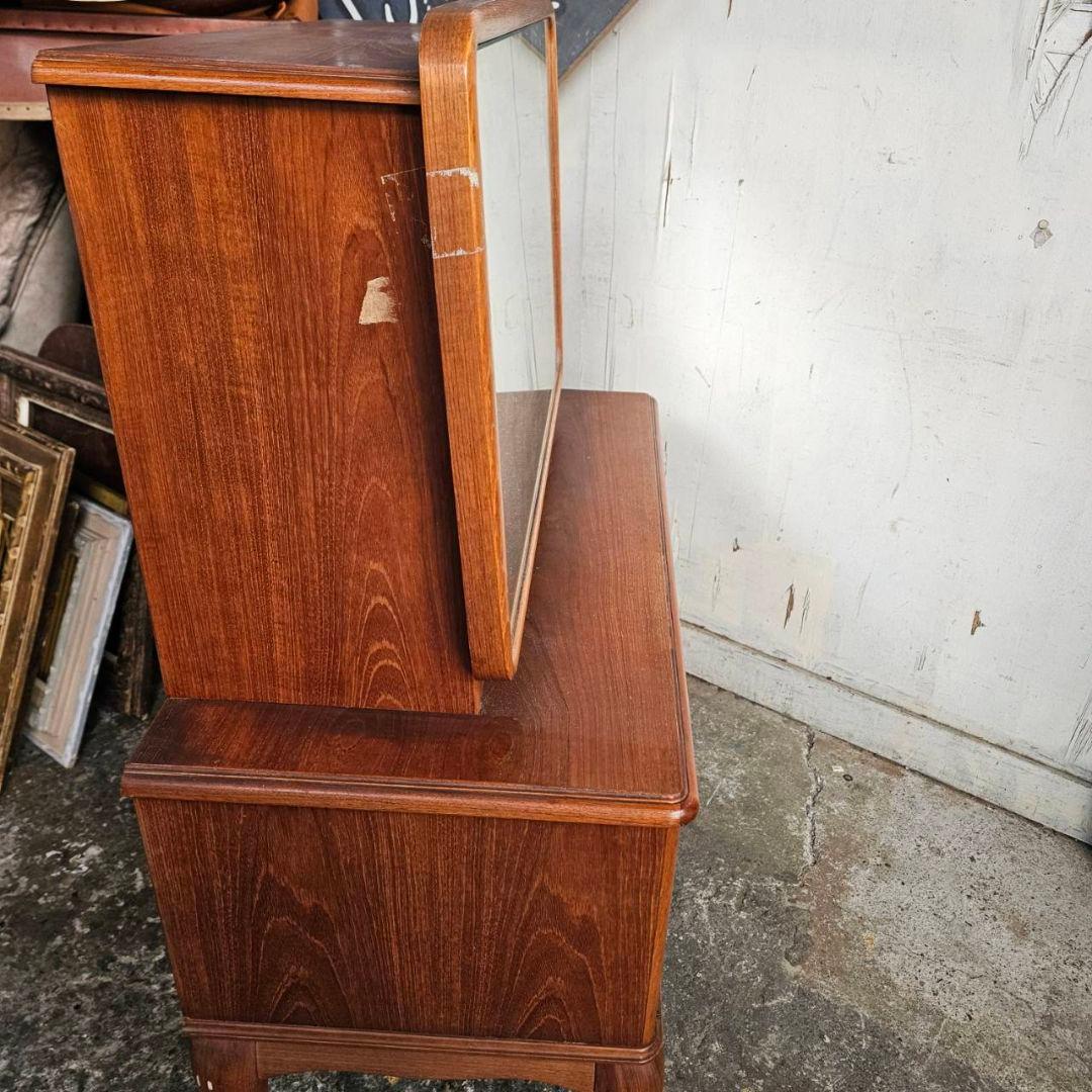 木製 ライティングビューロー ドレッサー 猫脚 鏡台 北欧調デザイン