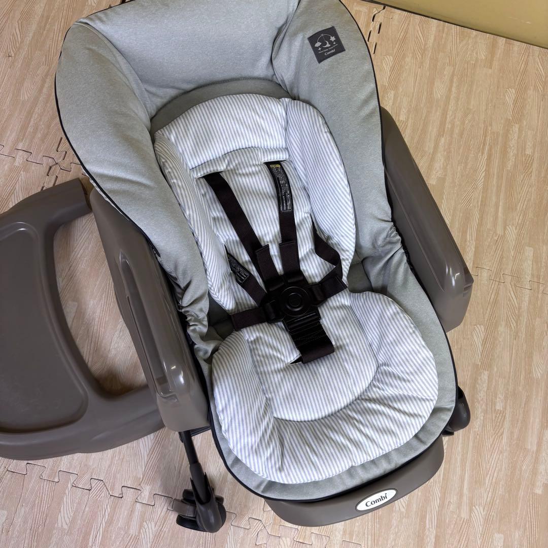 極上クリーニング済　☆超美品☆　コンビ　ハイローベッド＆チェア　ネムリラ　グレー