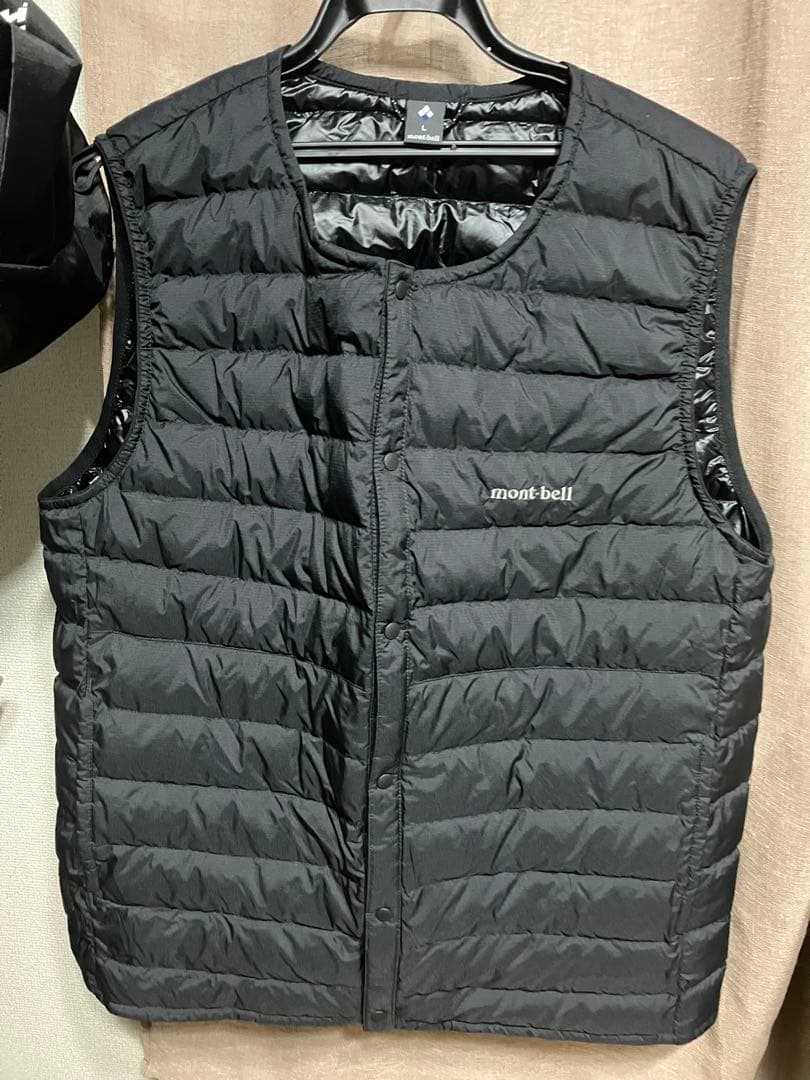 モンベル　L 黒　スペリオダウン ラウンドネックベスト　値下げ不可