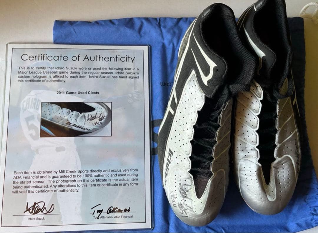 証明書付き　イチロー　マリナーズ　ゲーム用スバイク　実使用直筆サイン入り