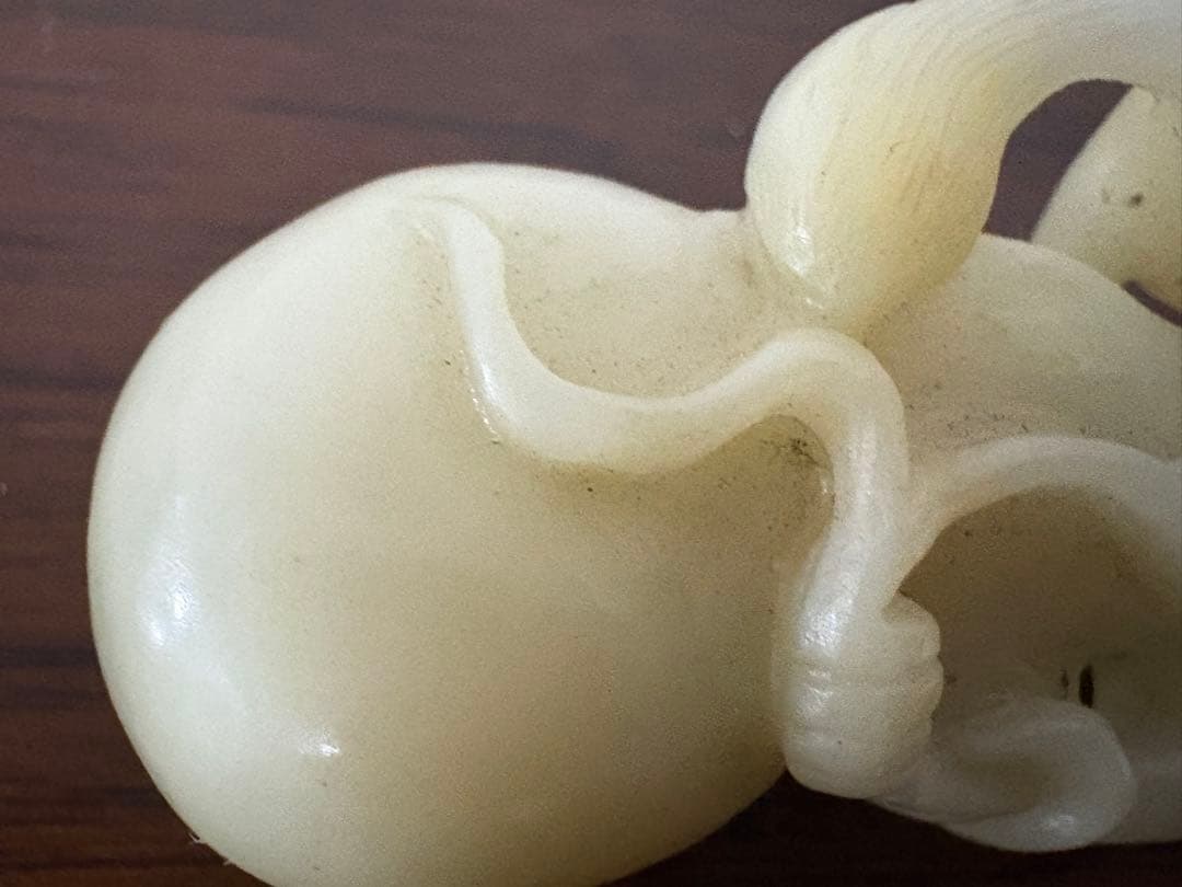 石？玉？の中国的置物　瓢箪に鼠　中国美術　5cm強　26g