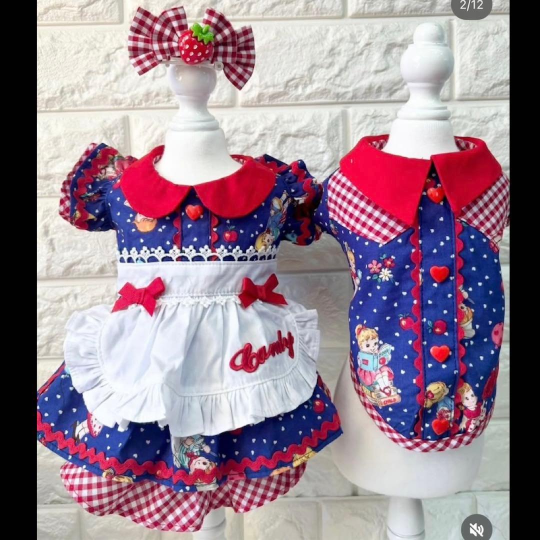 CandyBuppie RetoroApronワンピース ブルー Mサイズ