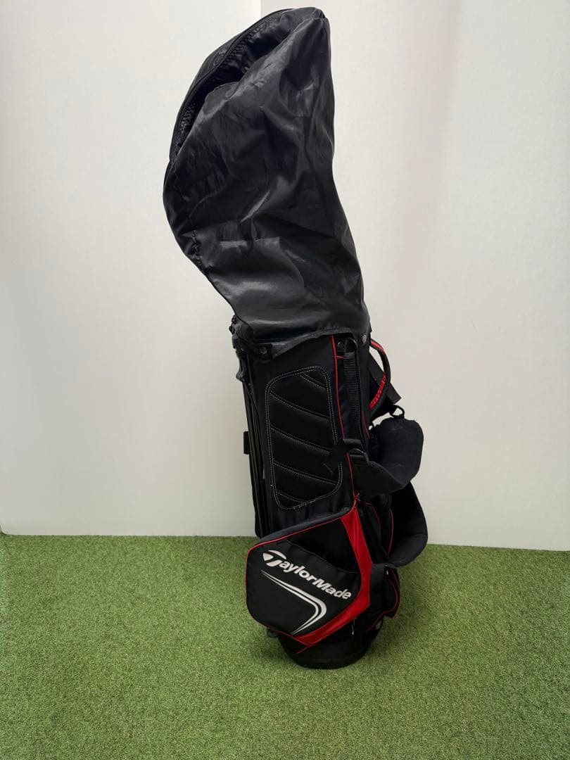 TaylorMade スタンドバッグ 黒赤 キャディバッグ ゴルフ スリムタイプ