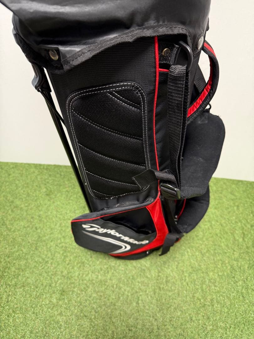 TaylorMade スタンドバッグ 黒赤 キャディバッグ ゴルフ スリムタイプ