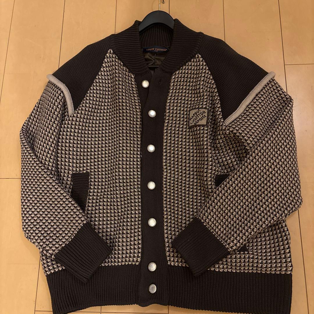 LVメンズ ニット ジャンパー ボタンコットンブレンドブルゾン 新品未使用