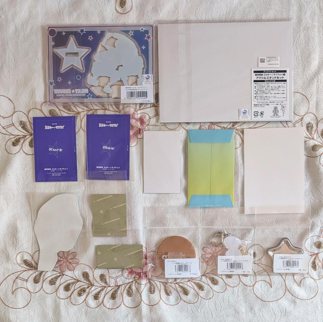 ミルキーサブウェイ1特典 カート&マックス アクスタ 缶バッジ カードステッカー