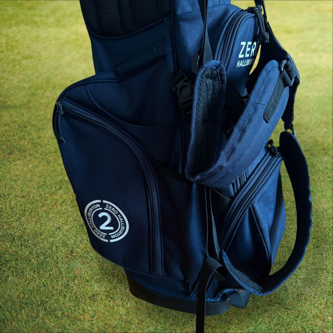 ゼロハリバートン　キャディバッグ　ショルダー式　スタンド式　軽量　紺　ネイビー