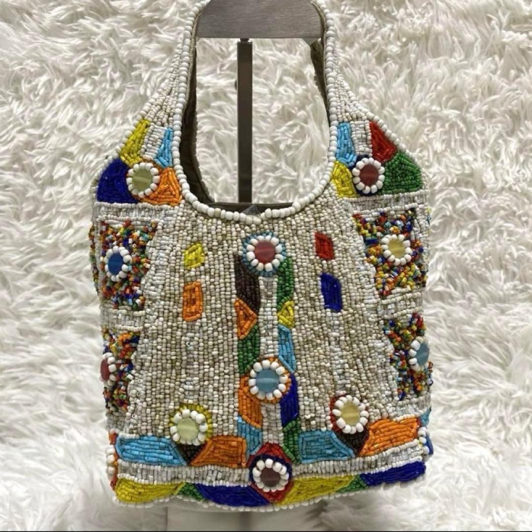 良品　イマイエン imayin ビーズバッグ ビジュー トートバッグ ストーン