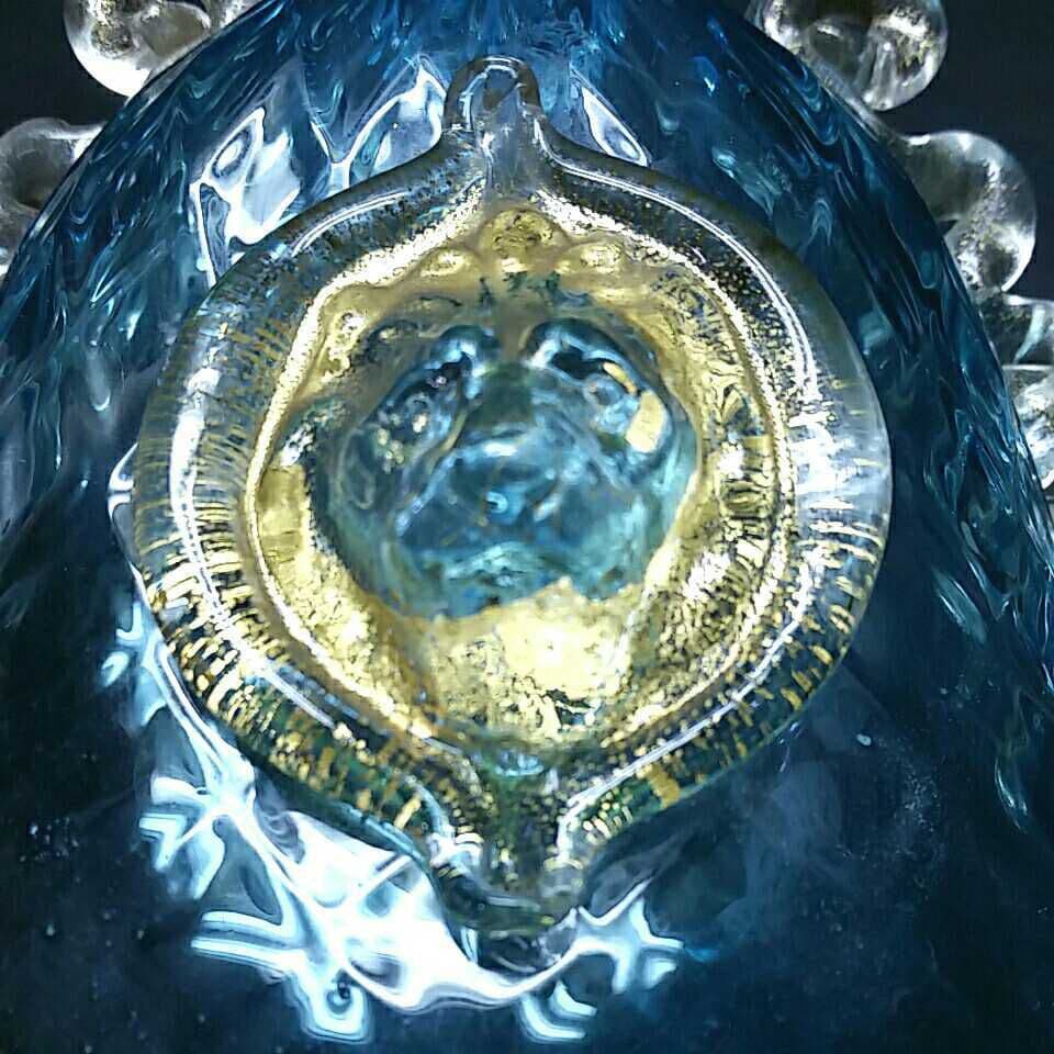 MURANO GLASS ムラノ ブルー ライオン モチーフ 装飾 デカンタ