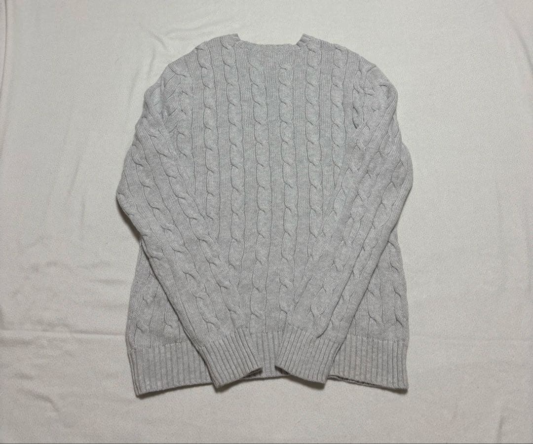 Polo Ralph Lauren グレー ケーブルニットセーター　綿100