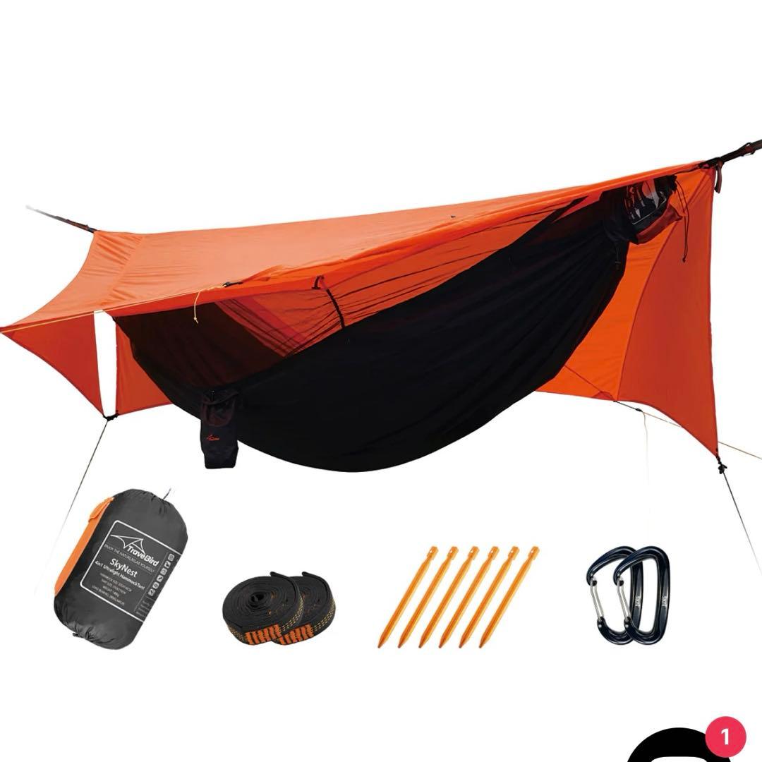 【希少、ほぼ未使用】TravelBird タープ付きハンモック