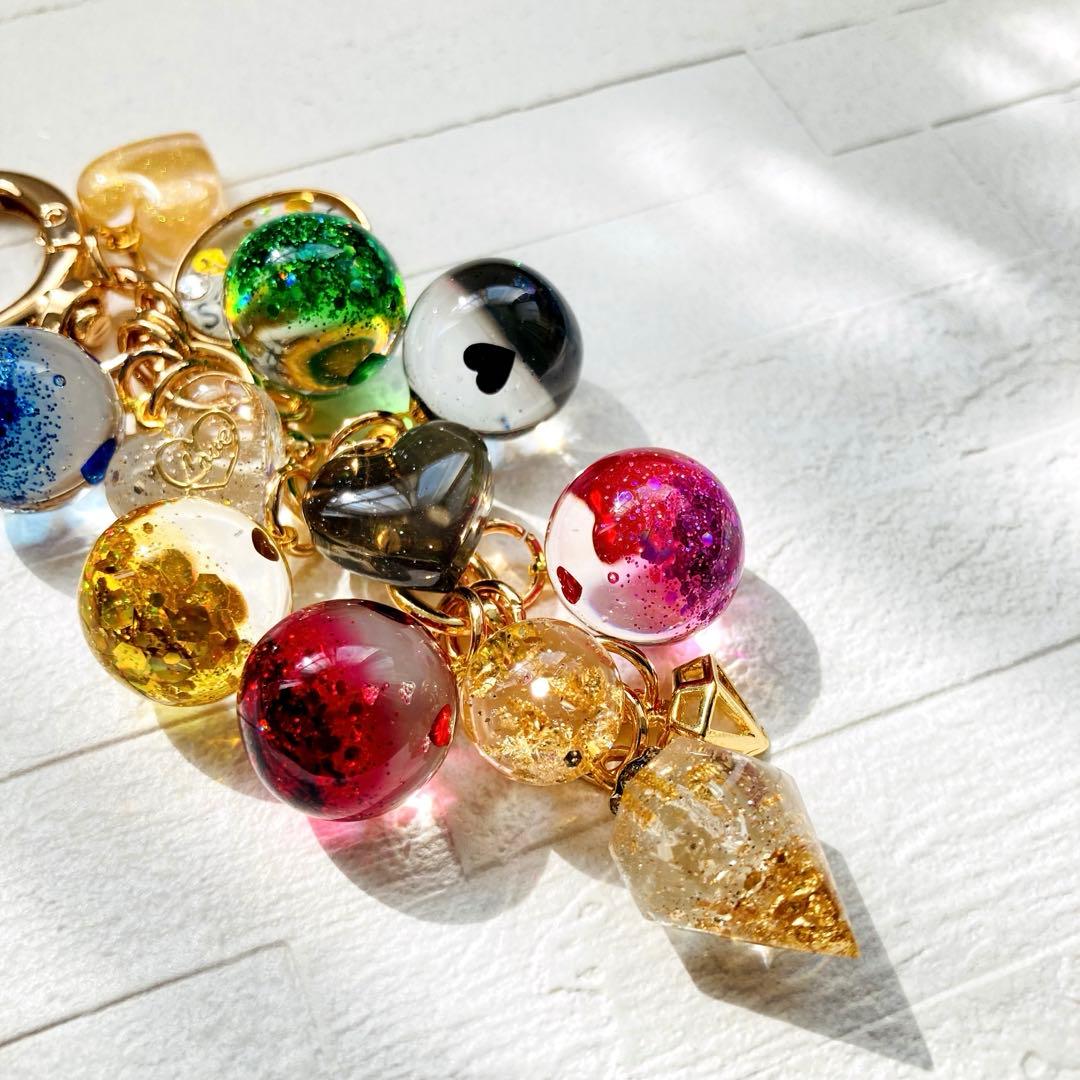 りんりんページ　名入れチャーム　レジンキーホルダー